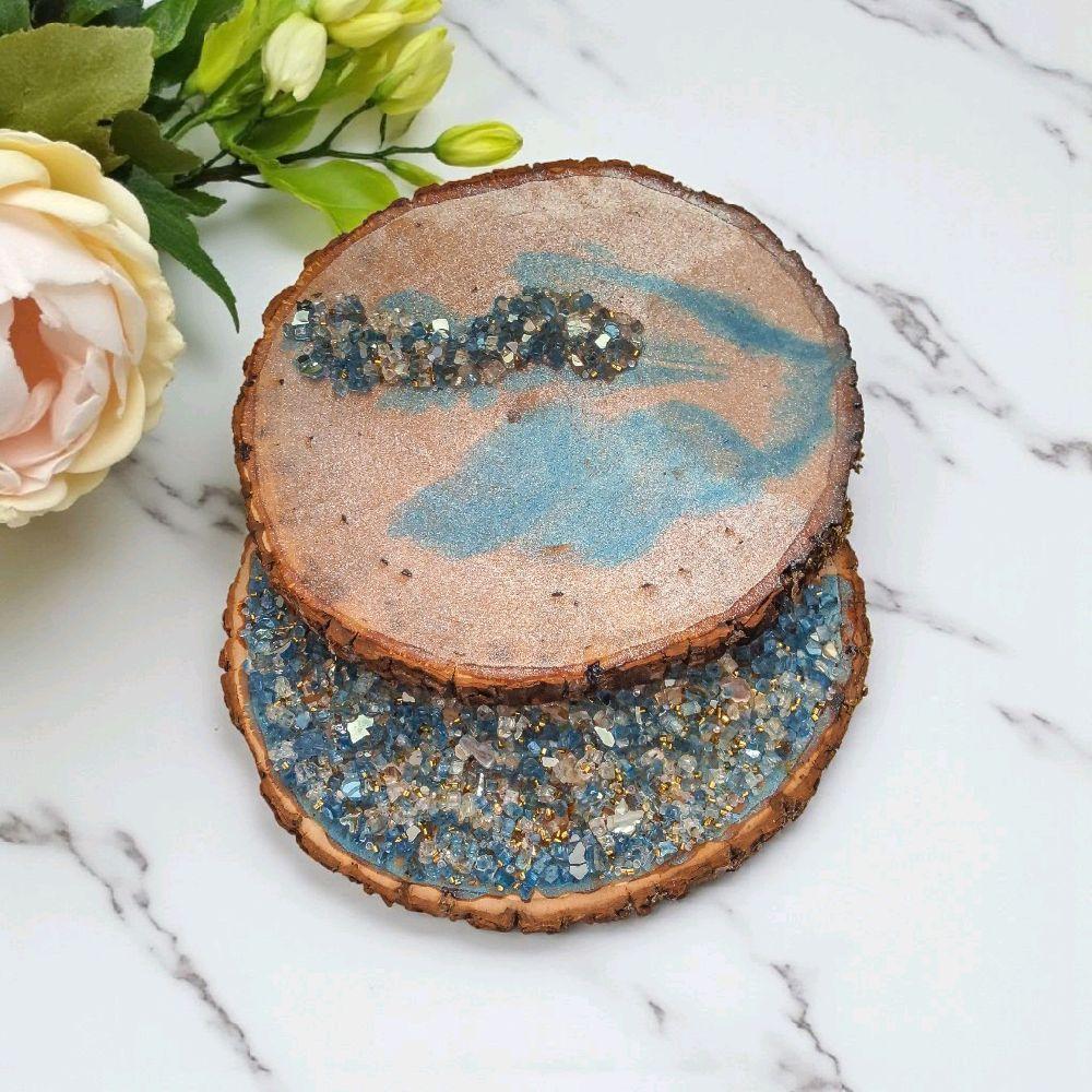Hand Wood 3D Crystal Artwork, Elegant Table Decor