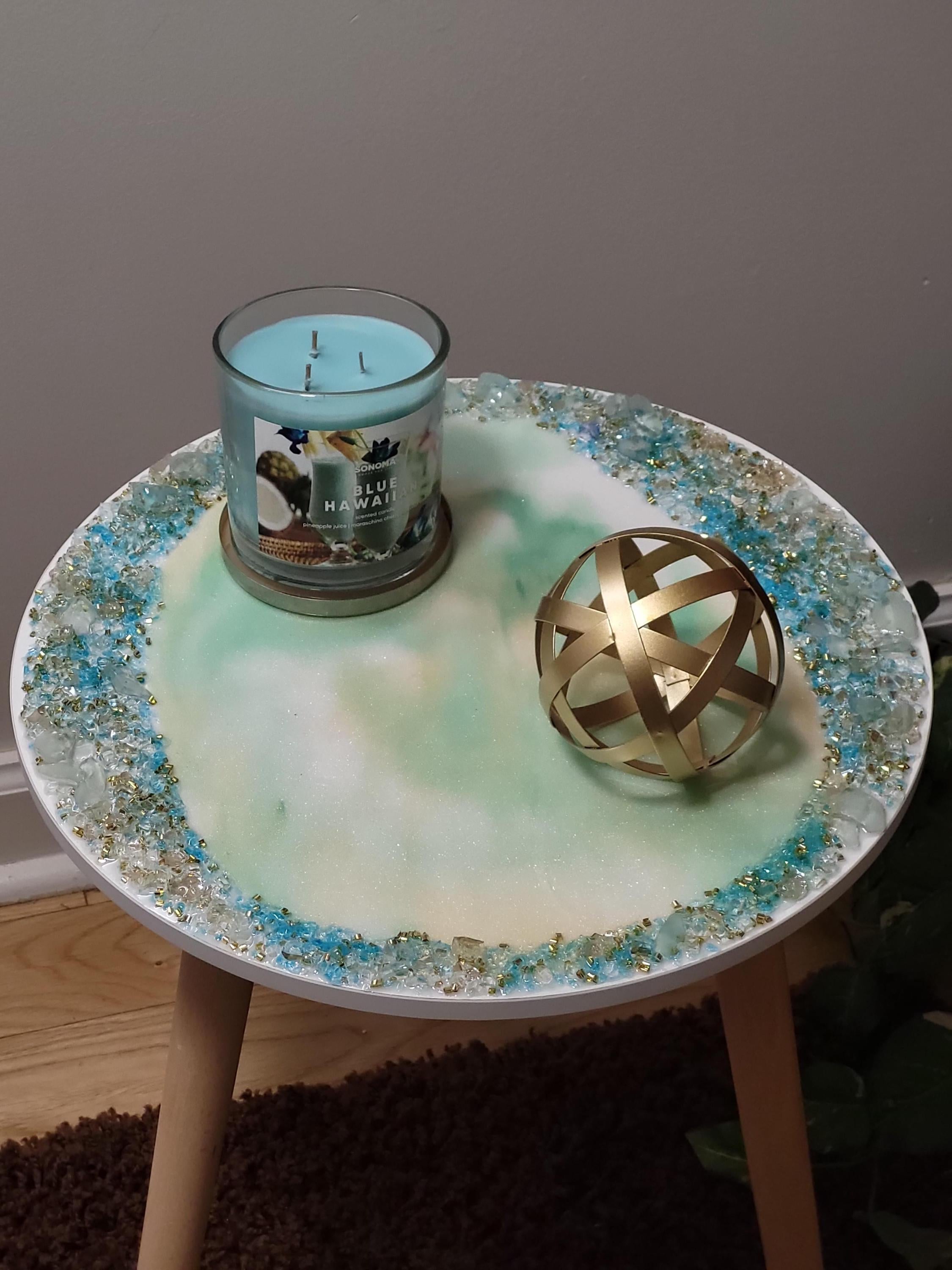 Hand-Designed Crystallized 3D Table Decor, Elegant Artwork