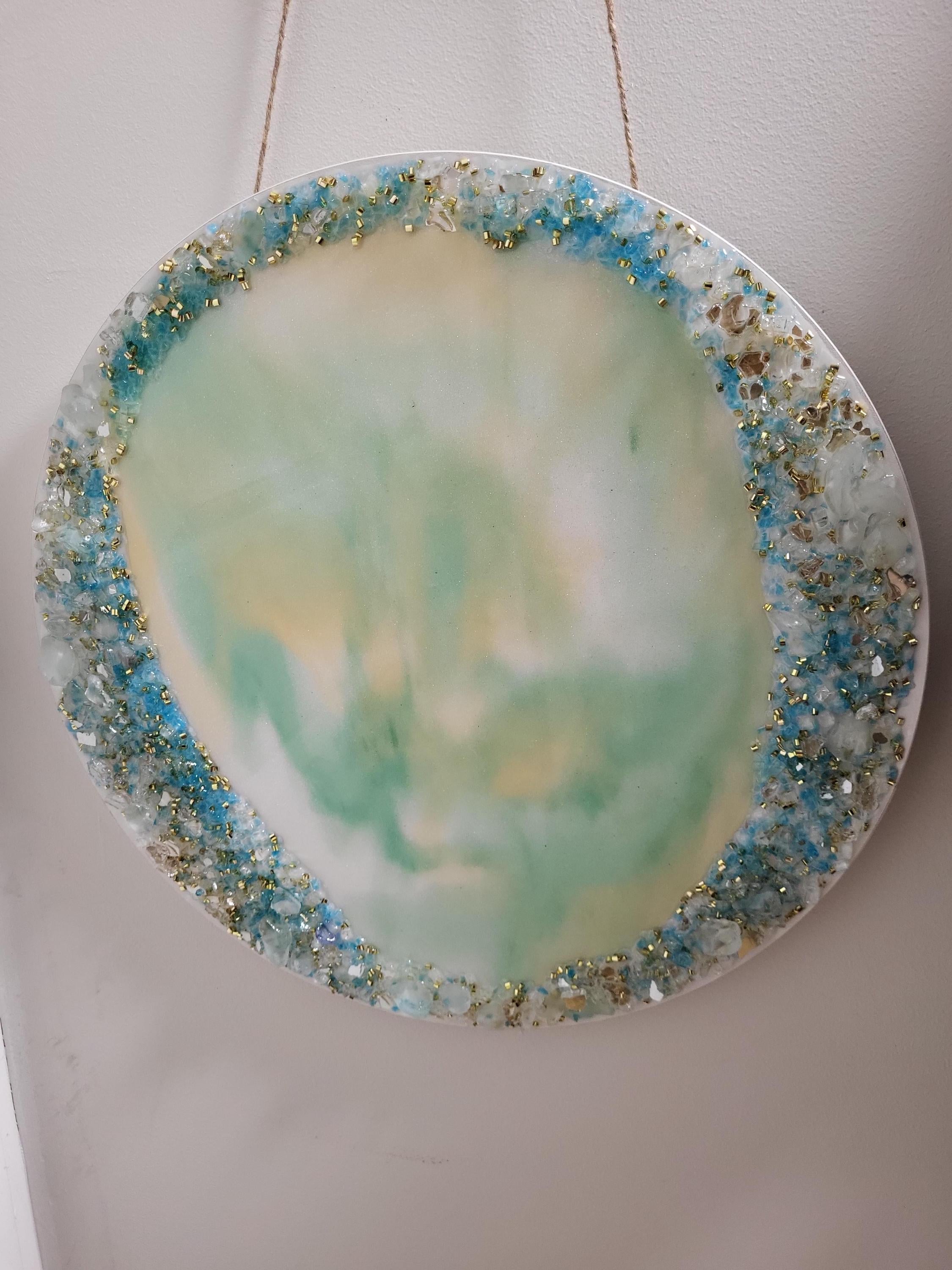 Hand-Designed Crystallized 3D Table Decor, Elegant Artwork