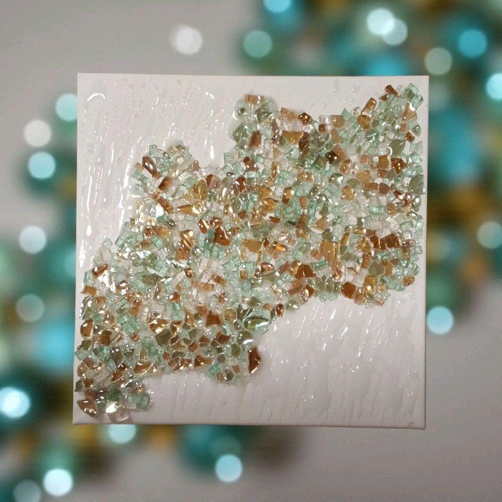 Multi colored Hand-designed 3D elegant crystallized artwork decor collection 10x10 picture. Quality Resin material