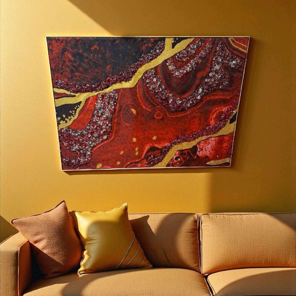Entrepreneur Artist of 3D elegant unique abstract artwork paintings, 18x24 hand-designed canvas for original creativity.