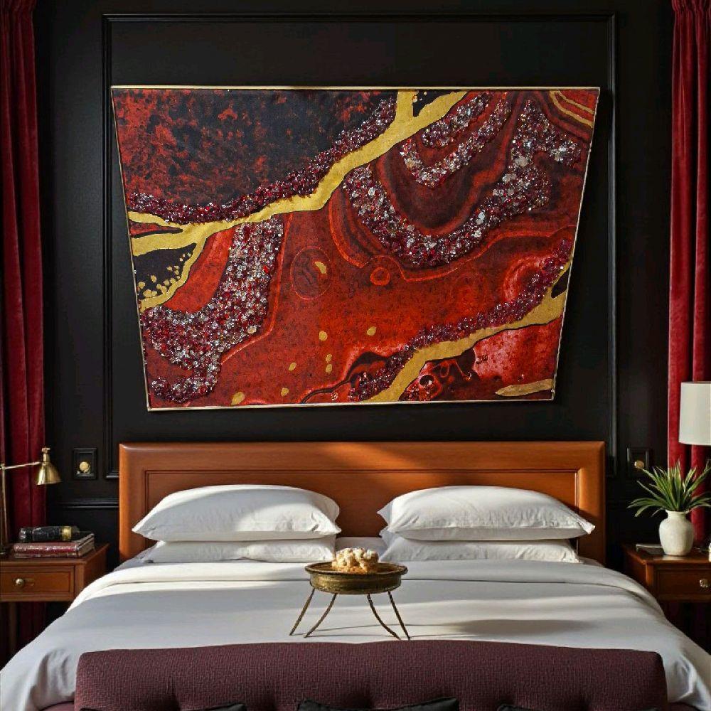 Entrepreneur Artist of 3D elegant unique abstract artwork paintings, 18x24 hand-designed canvas for original creativity.