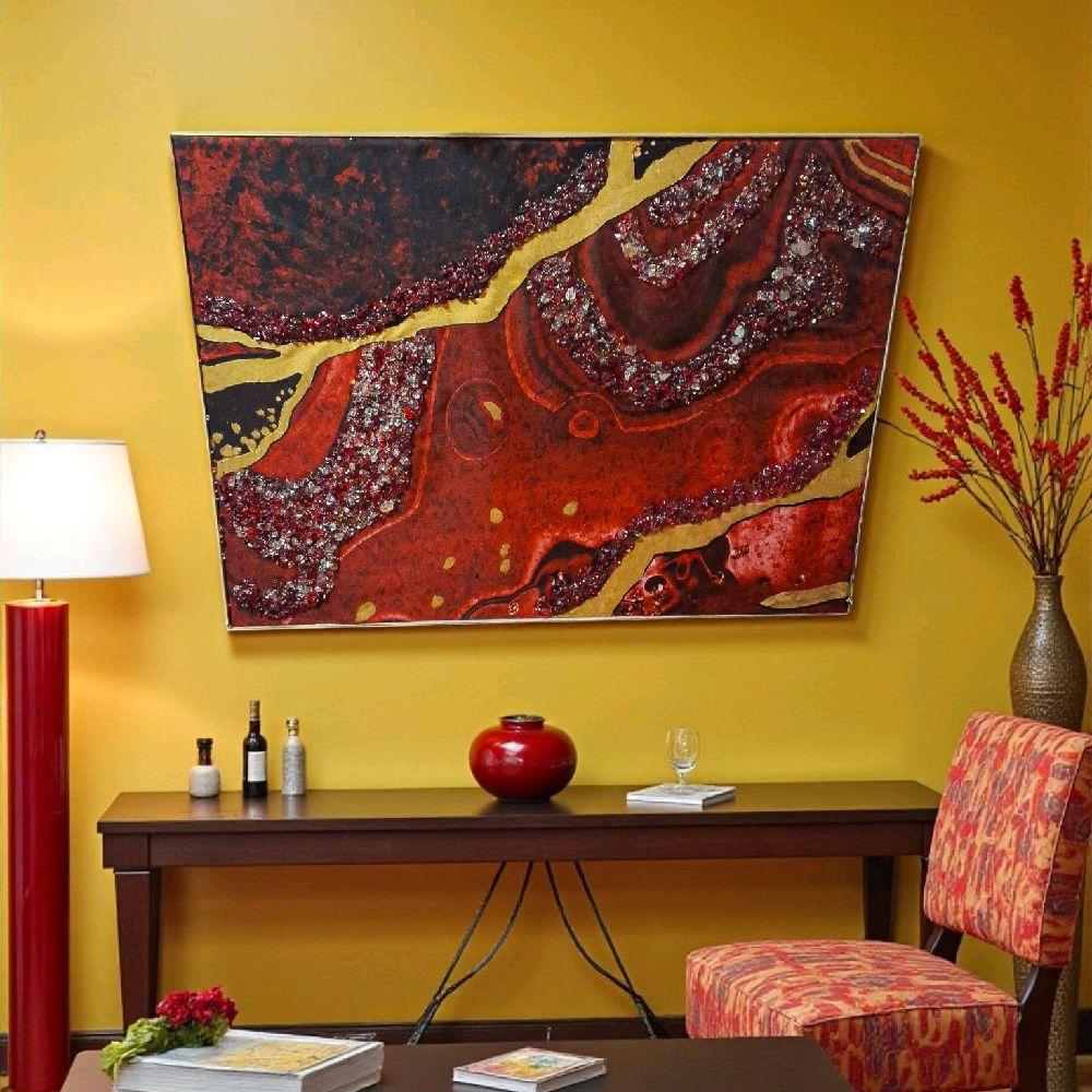 Entrepreneur Artist of 3D elegant unique abstract artwork paintings, 18x24 hand-designed canvas for original creativity.