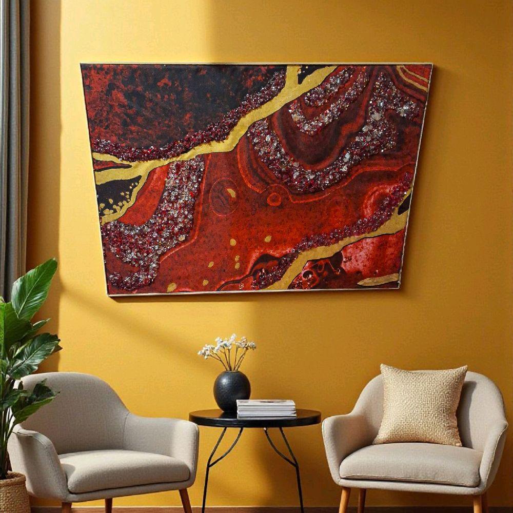 Entrepreneur Artist of 3D elegant unique abstract artwork paintings, 18x24 hand-designed canvas for original creativity.