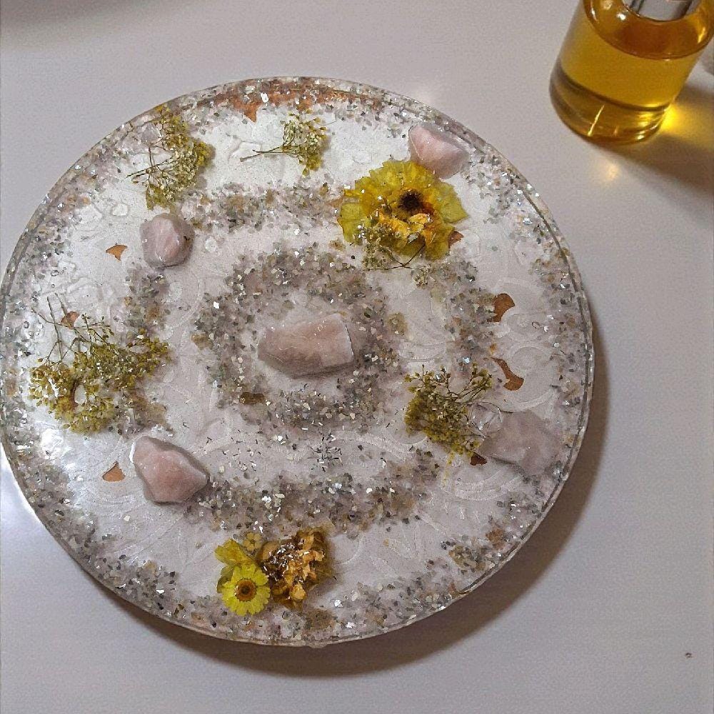 3D Resin Tray Decor - Crystal & Stone Design