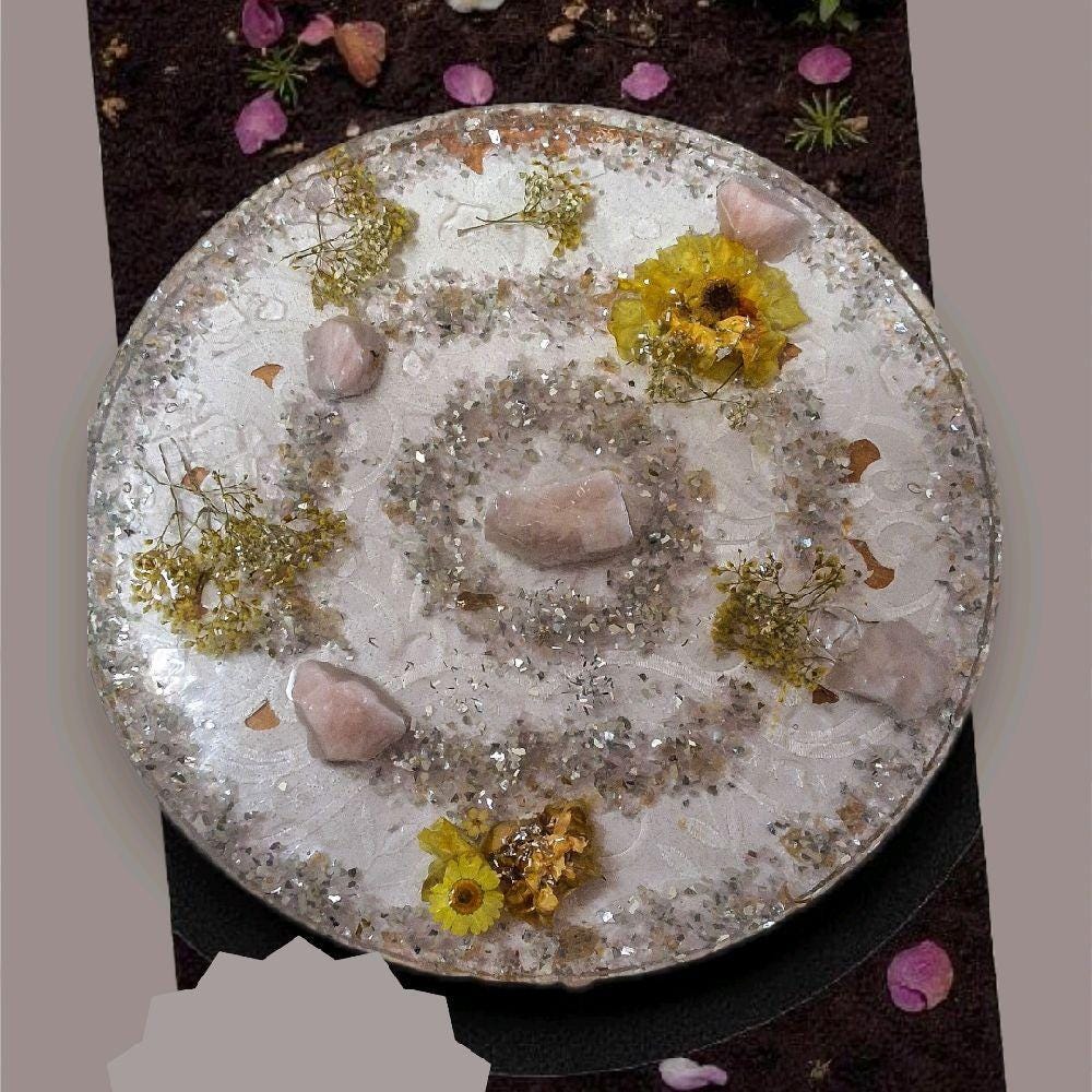 3D Resin Tray Decor - Crystal & Stone Design