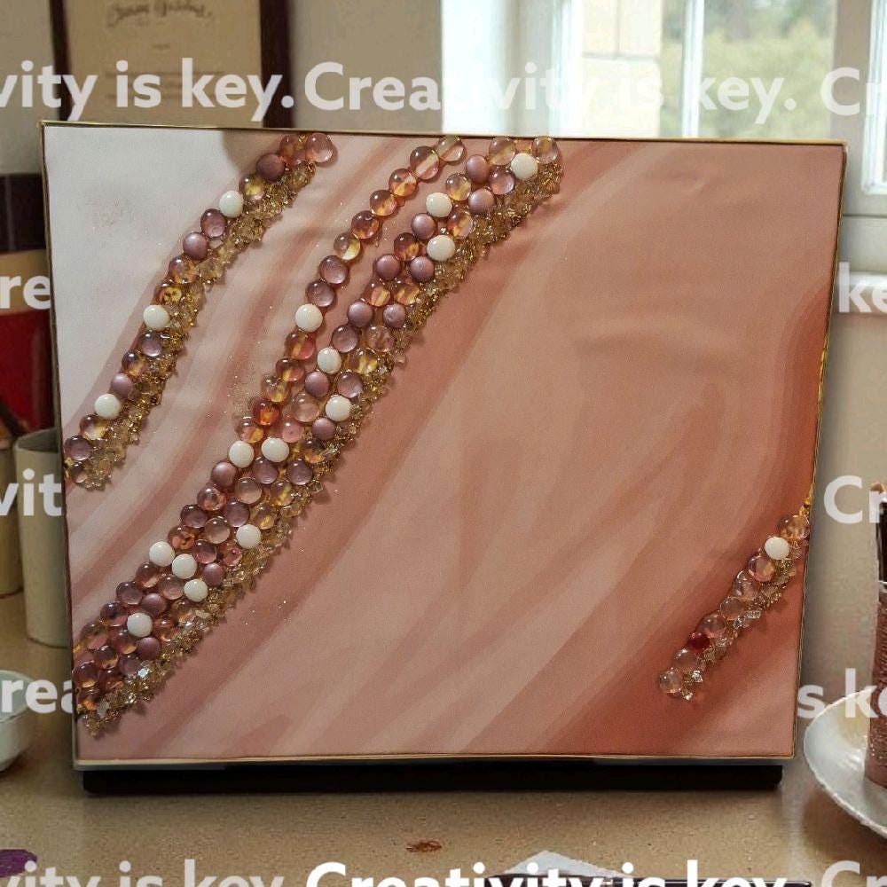 Entrepreneur Artist of 3D elegant unique abstract artwork paintings, hand-designed with crystals encased. Size 18x24