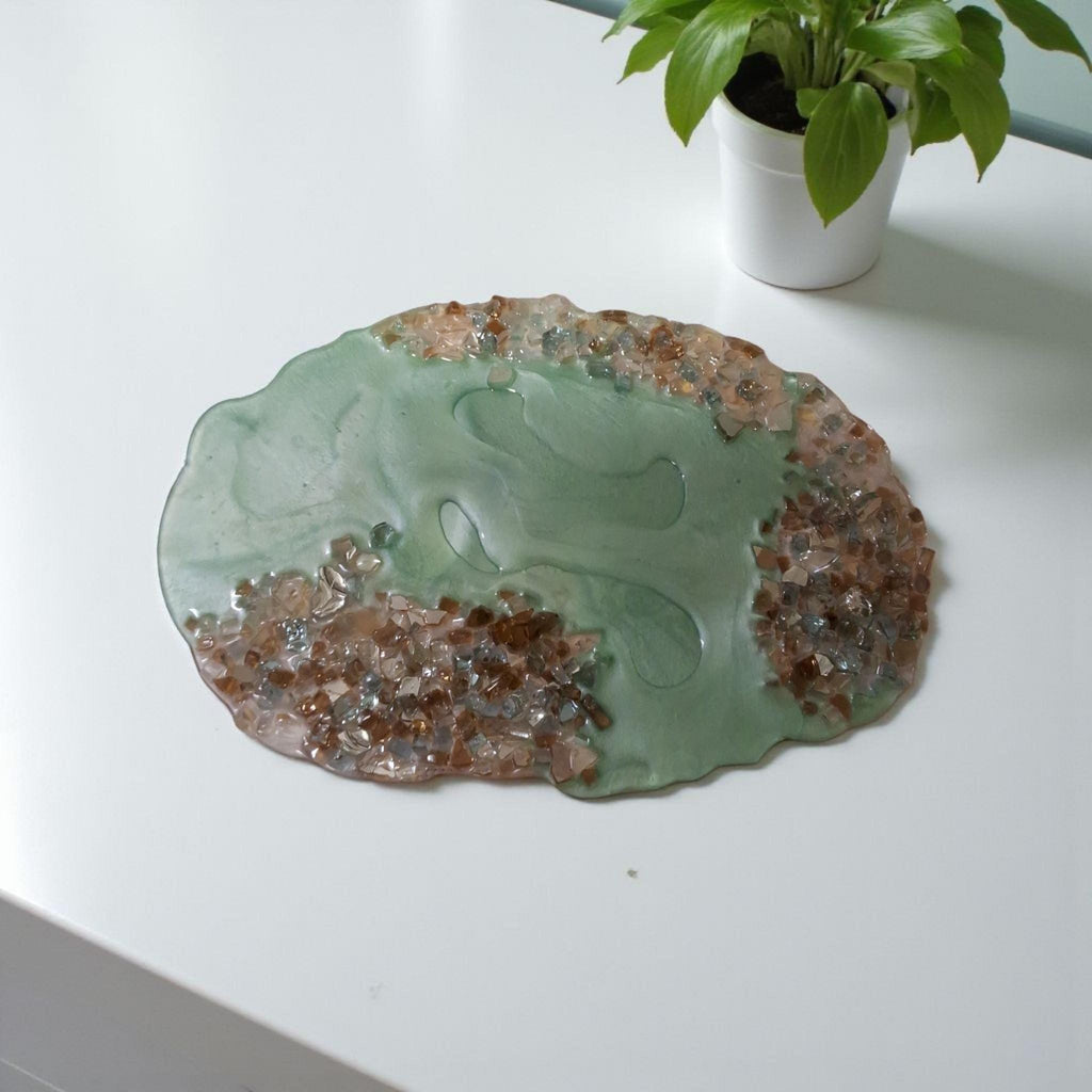 3D Abstract Resin Artwork, Elegant Home Decor Tray collection