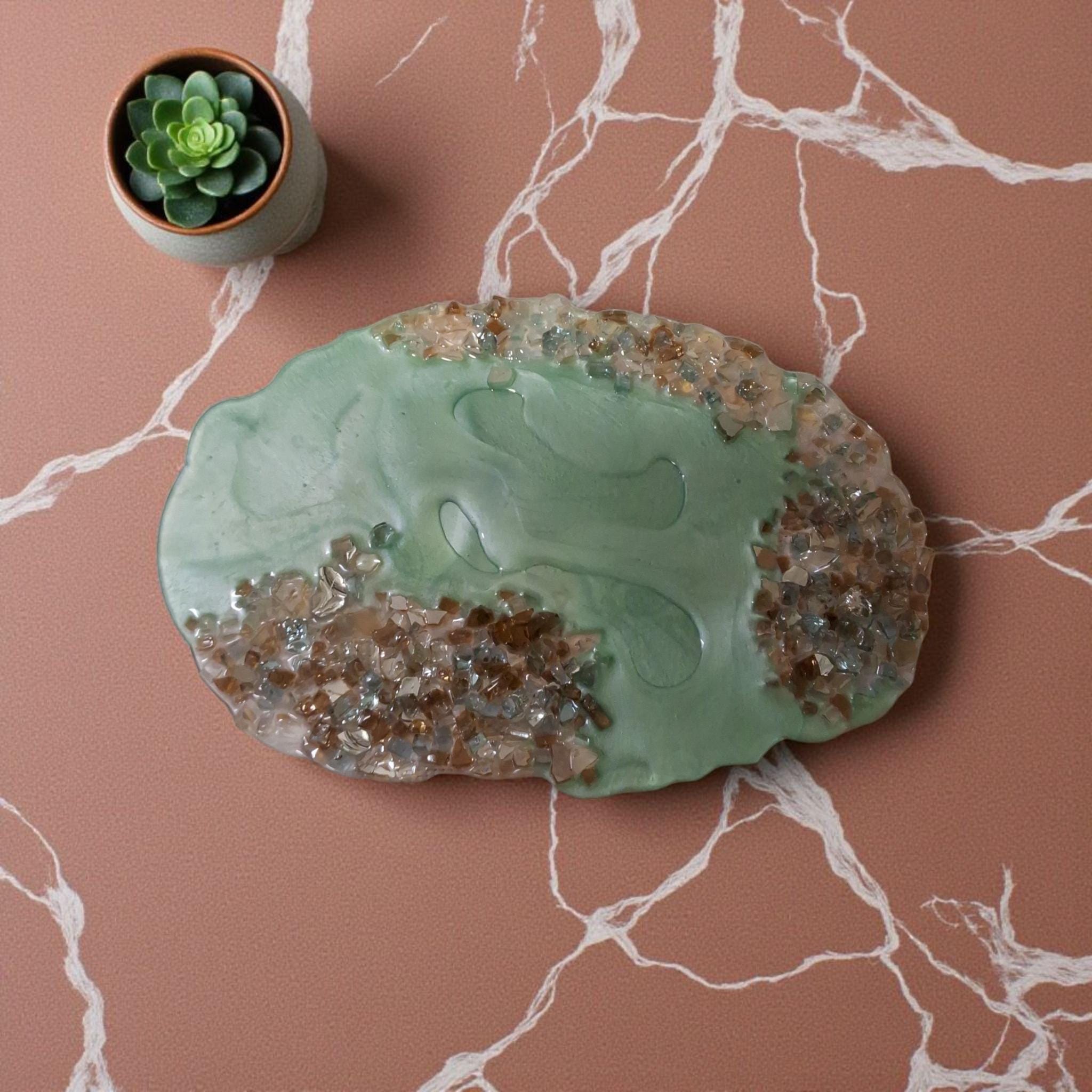 3D Abstract Resin Artwork, Elegant Home Decor Tray collection