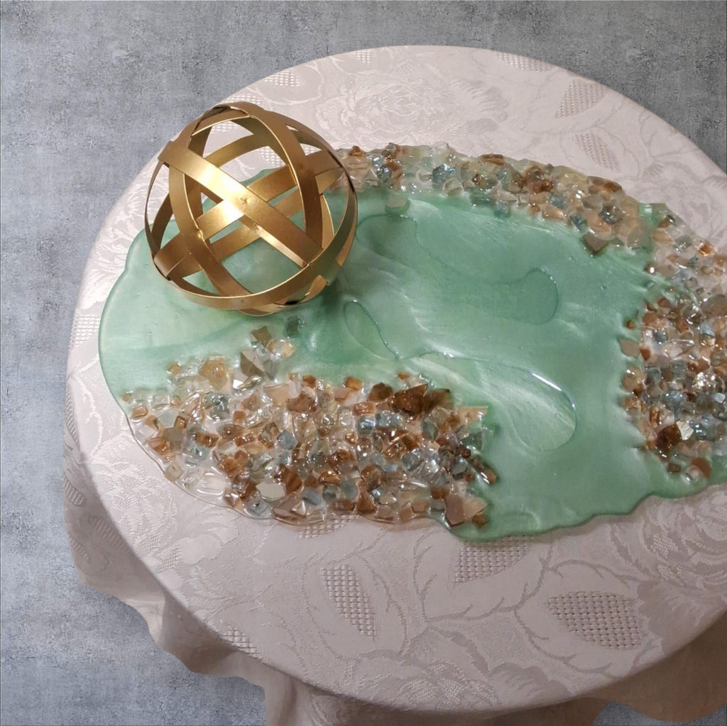 3D Abstract Resin Artwork, Elegant Home Decor Tray collection