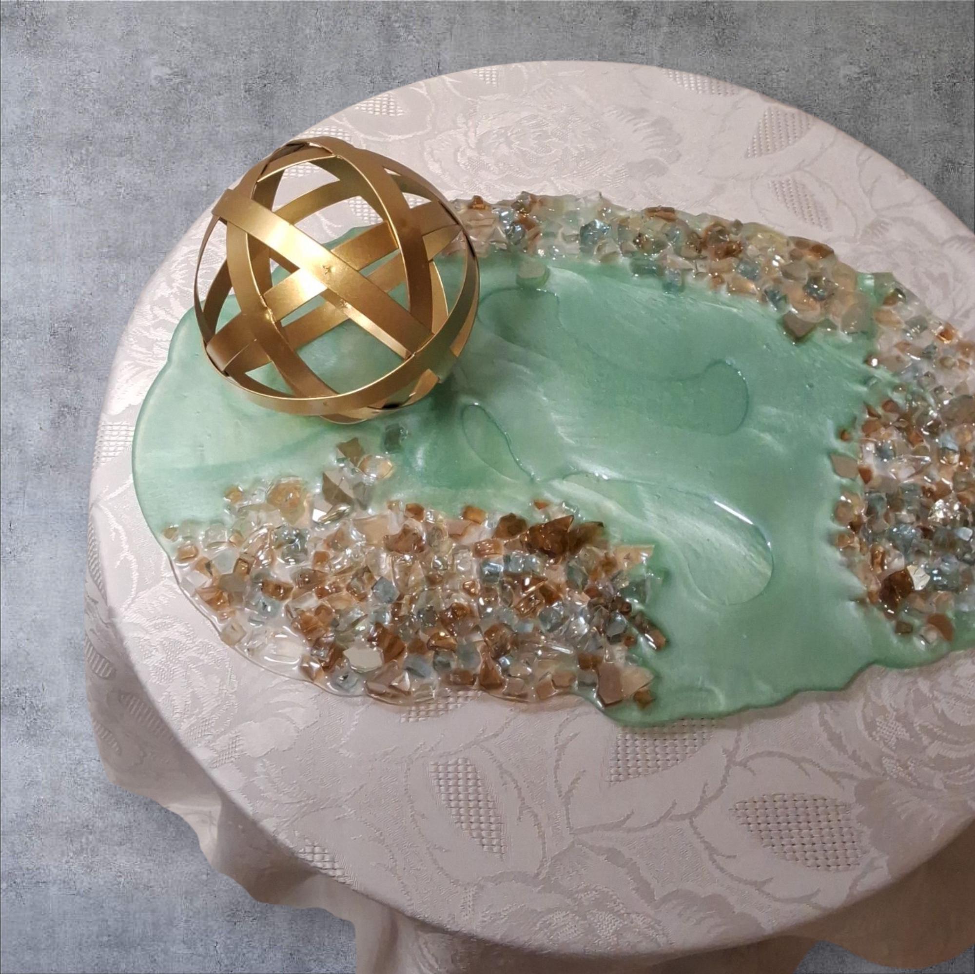 3D Abstract Resin Artwork, Elegant Home Decor Tray collection