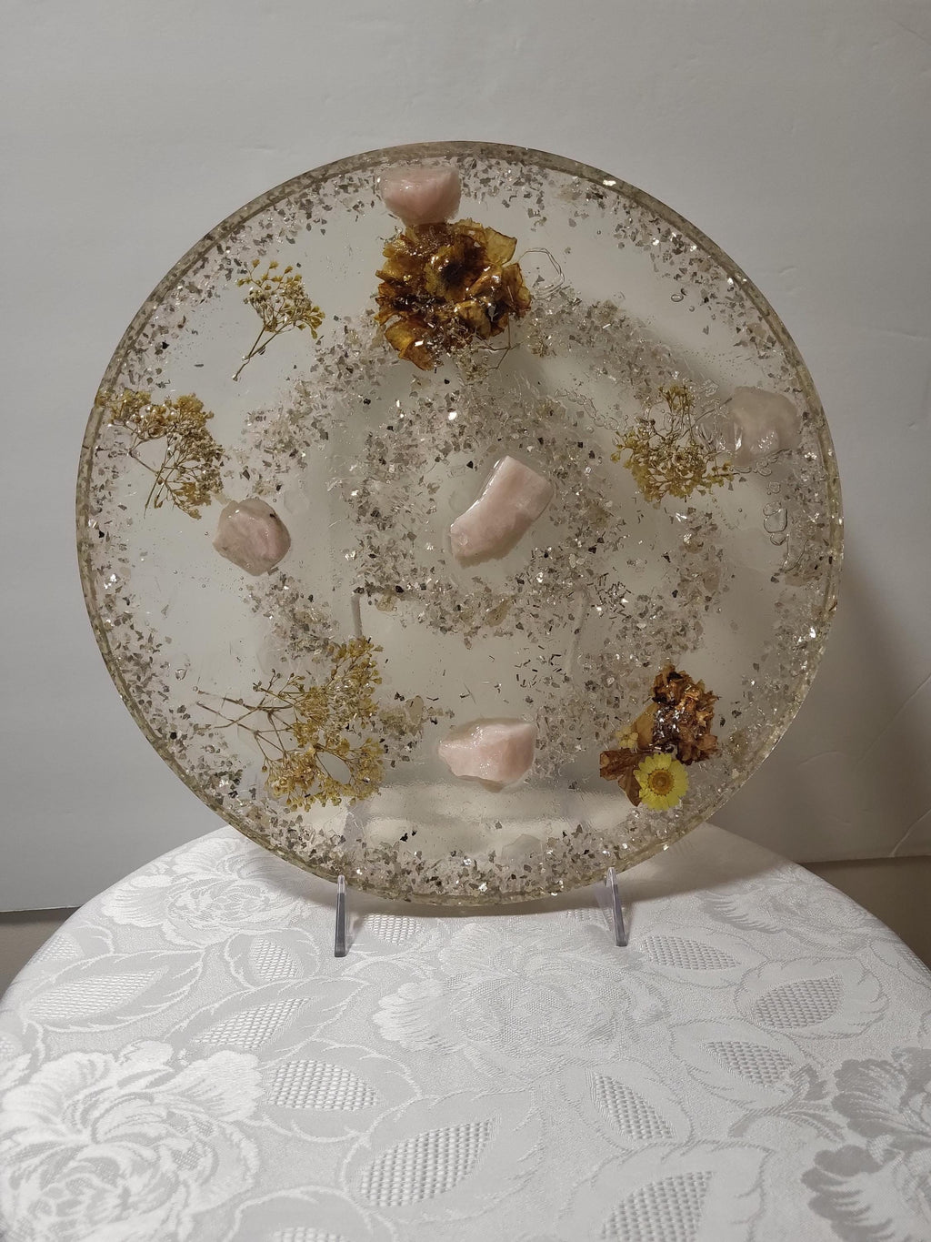 3D Resin Tray Decor - Crystal & Stone Design