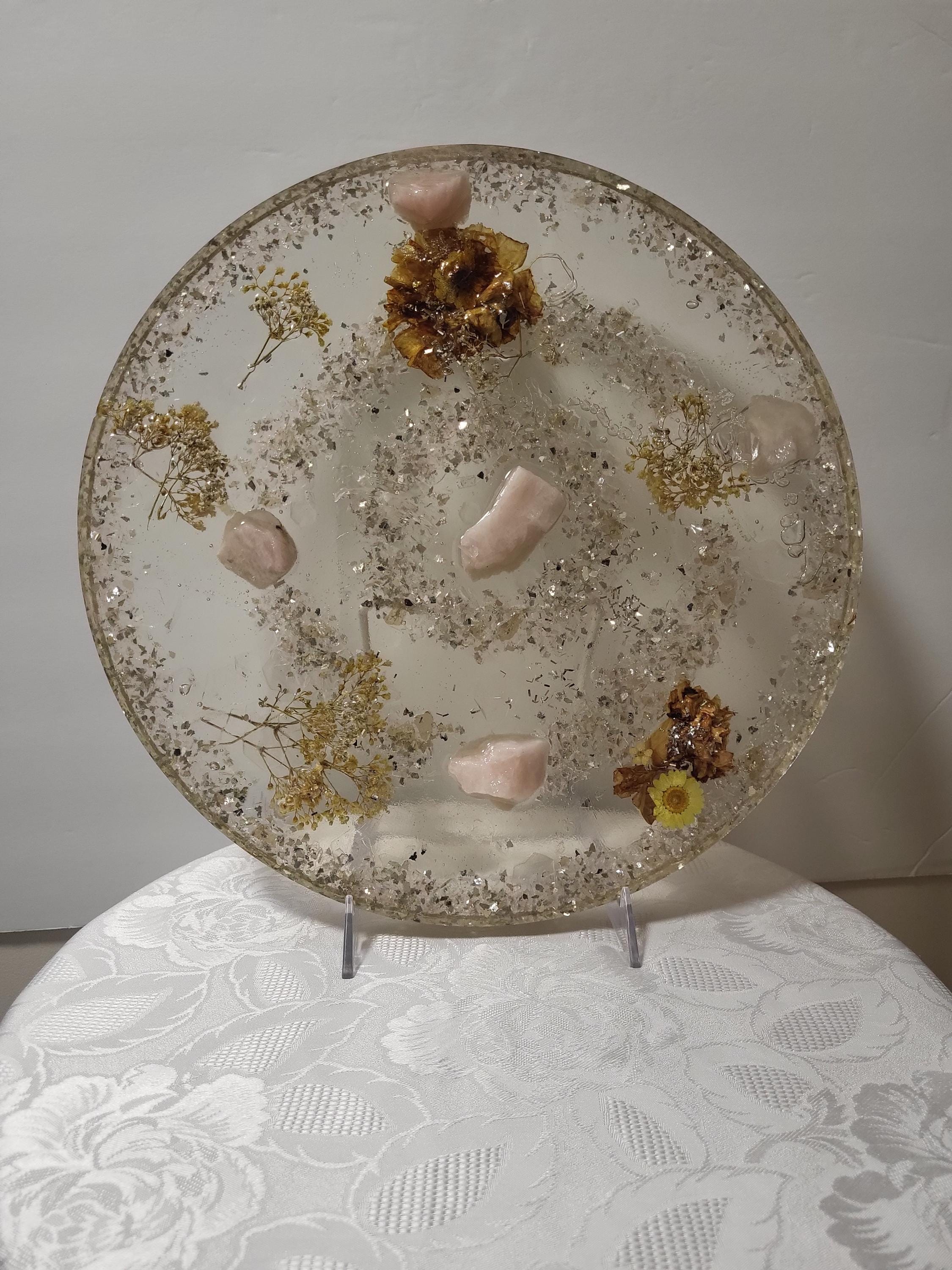 3D Resin Tray Decor - Crystal & Stone Design