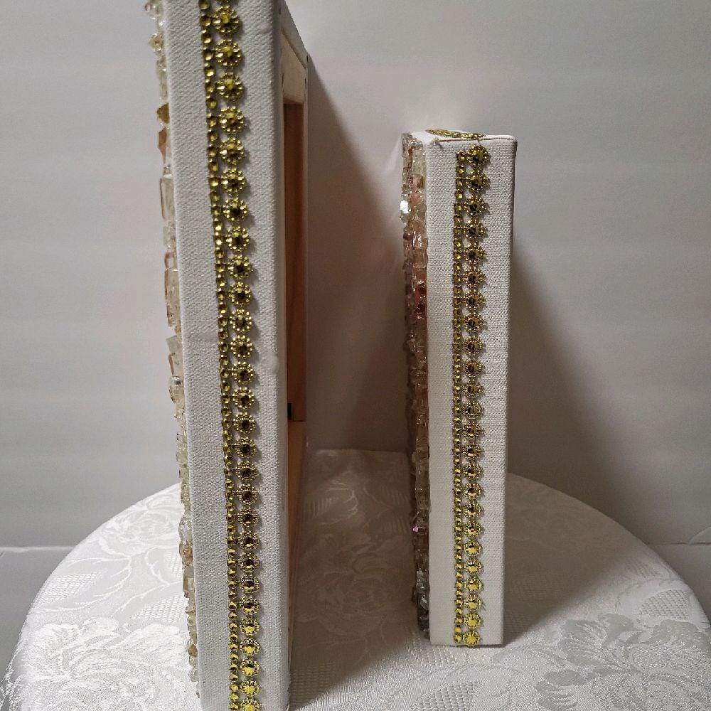 3D Rose Crystal Resin Artwork: Elegant Home Decor. Size 12x12 and 10x10, SET OF 2