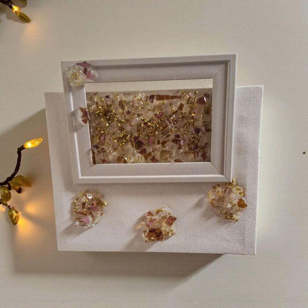 Hand-Designed 3D Crystal Artwork, Rose Pink Decor