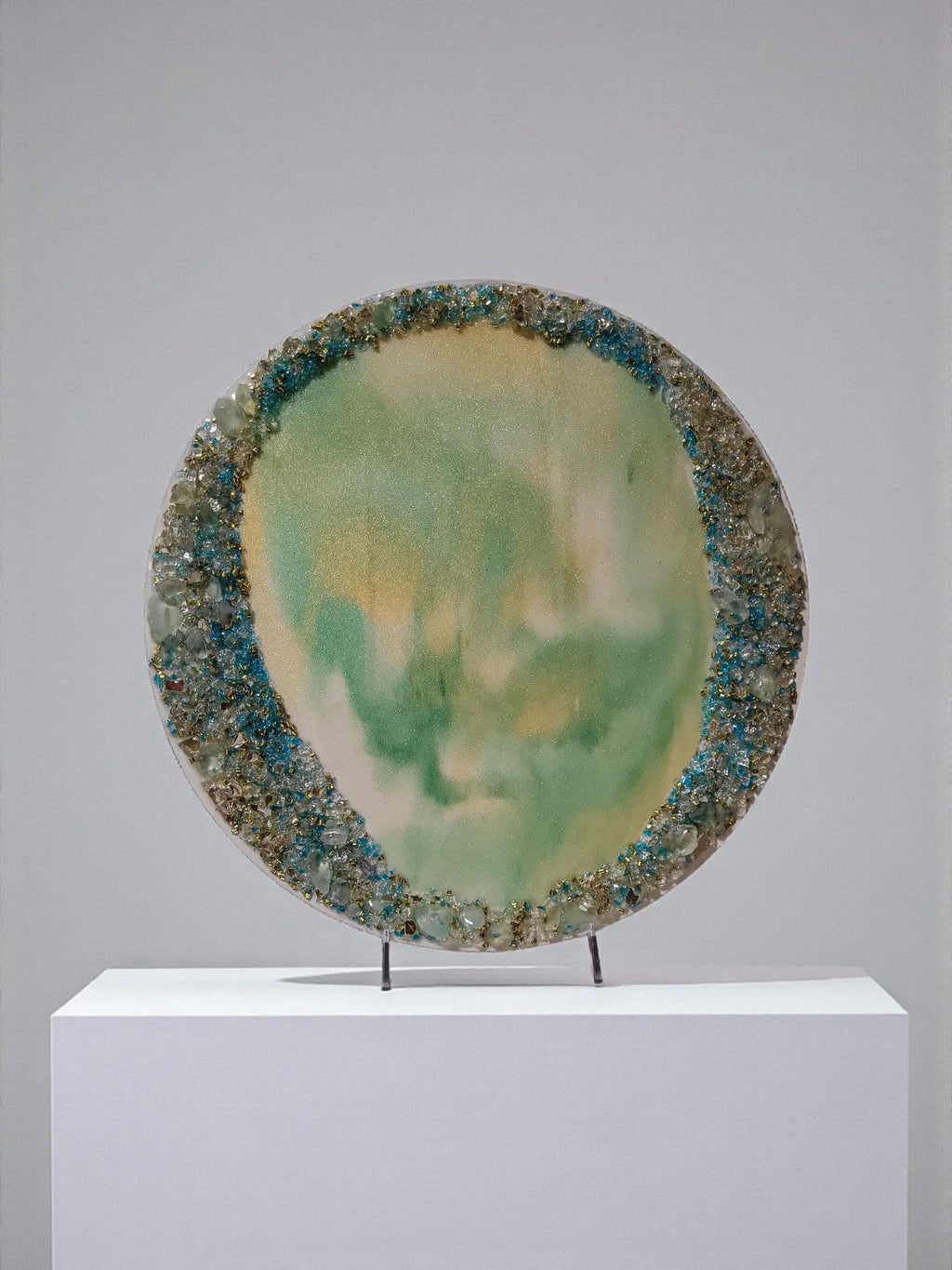 Hand-Designed Crystallized 3D Table Decor, Elegant Artwork