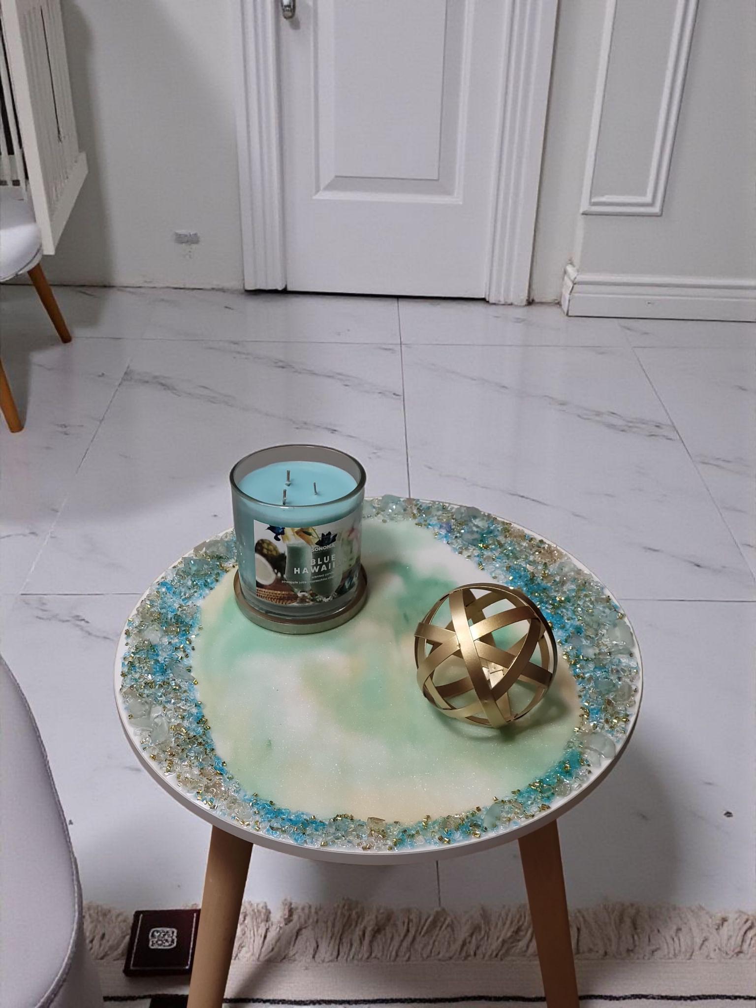 Hand-Designed Crystallized 3D Table Decor, Elegant Artwork