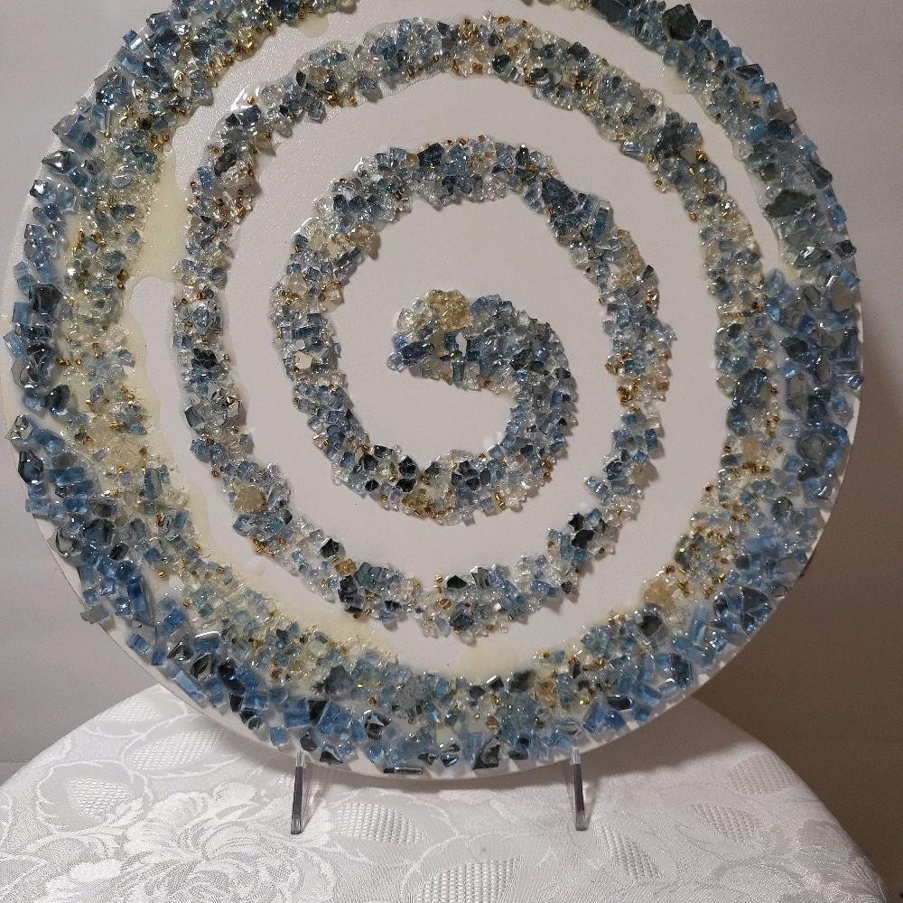 3D Crystallized Decor Table, Elegant Artwork Design