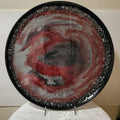 Crimson Red Resin Tray with Crystals, 3D Artwork Design