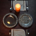 Black Resin Charger Plates with Crystals – Wedding Home Decor Ornaments