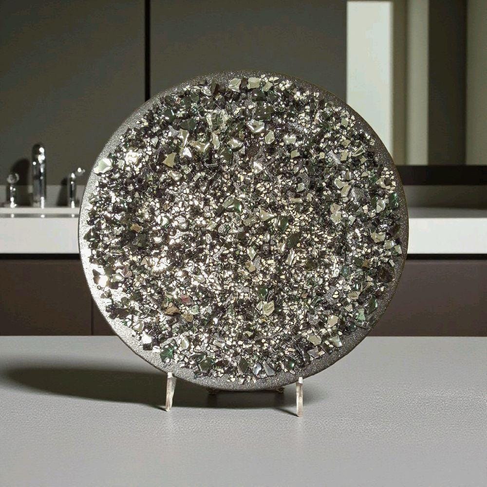 Black Resin Charger Plates with Crystals – Wedding Home Decor Ornaments