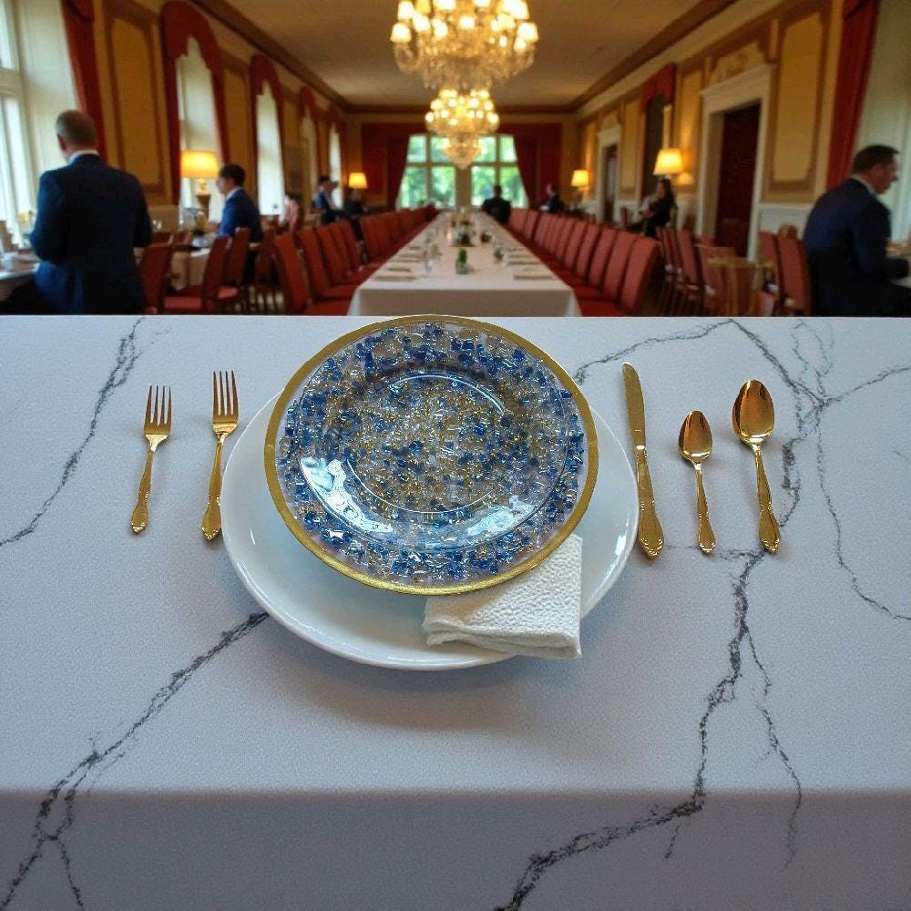 Royal Blue Resin Charger Plate, Elegant Home Decor