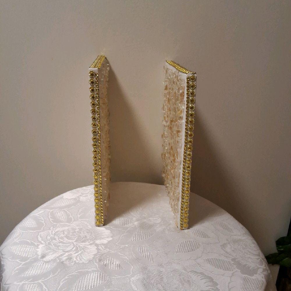 Hand-Designed 3D Crystal Artwork, Elegant Abstract Decor. Size 10x10 SET OF 2