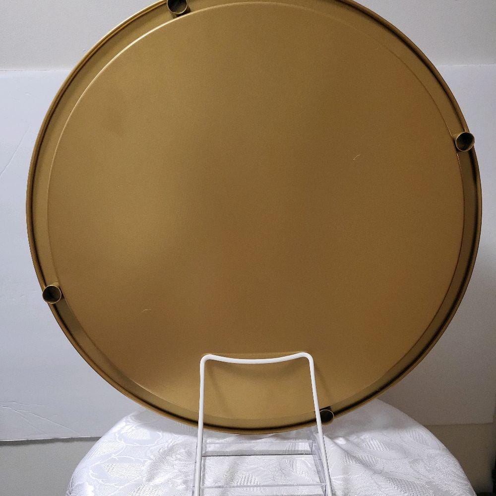 Gold Accent Table with Resin and Crystals, Decorative Display Decor