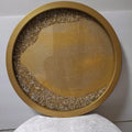 Gold Accent Table with Resin and Crystals, Decorative Display Decor