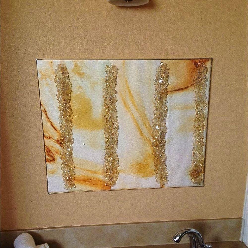 3D Abstract Artwork: Gold Crystallized Decor, 16x20 Canvas