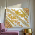 3D Resin Artwork, Gold Metallic Crystals, Hanging Decor. Size 20x30