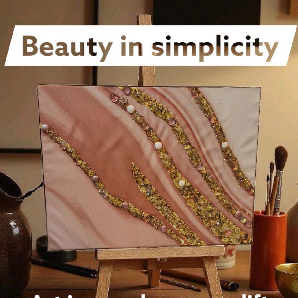 Entrepreneur Artist of 3D elegant unique abstract artwork paintings, hand-designed with crystals encased. Size 18x24