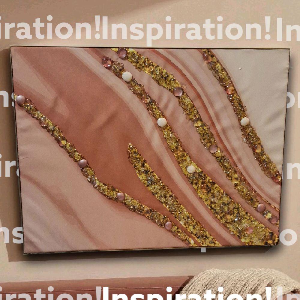 Entrepreneur Artist of 3D elegant unique abstract artwork paintings, hand-designed with crystals encased. Size 18x24