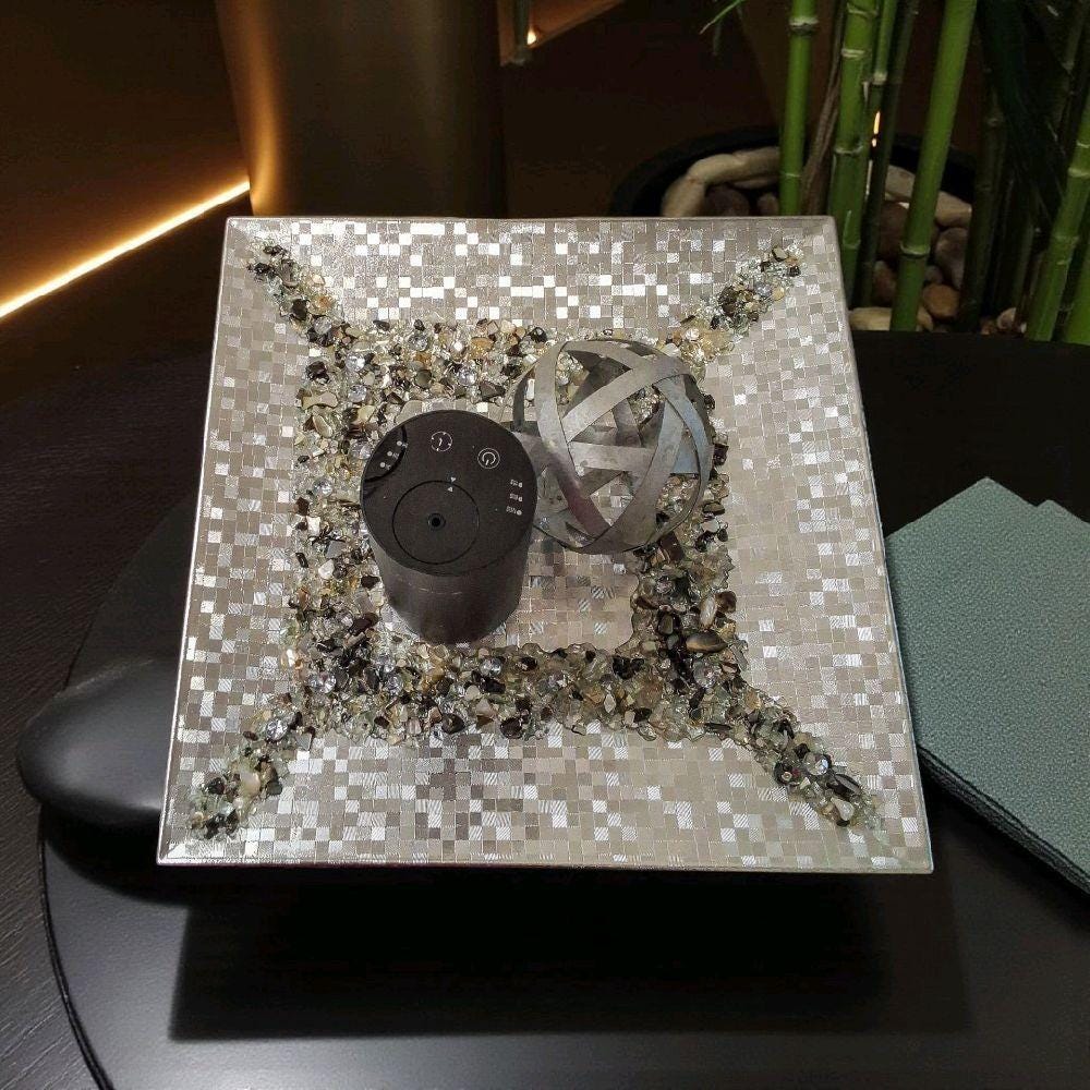 Handmade Silver Charger Plate with Crystallized Accents