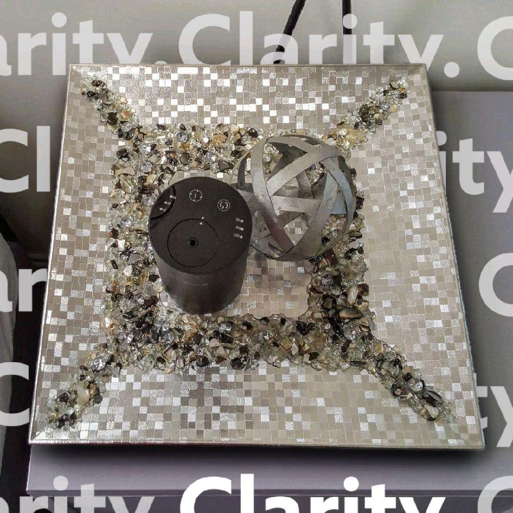 Handmade Silver Charger Plate with Crystallized Accents
