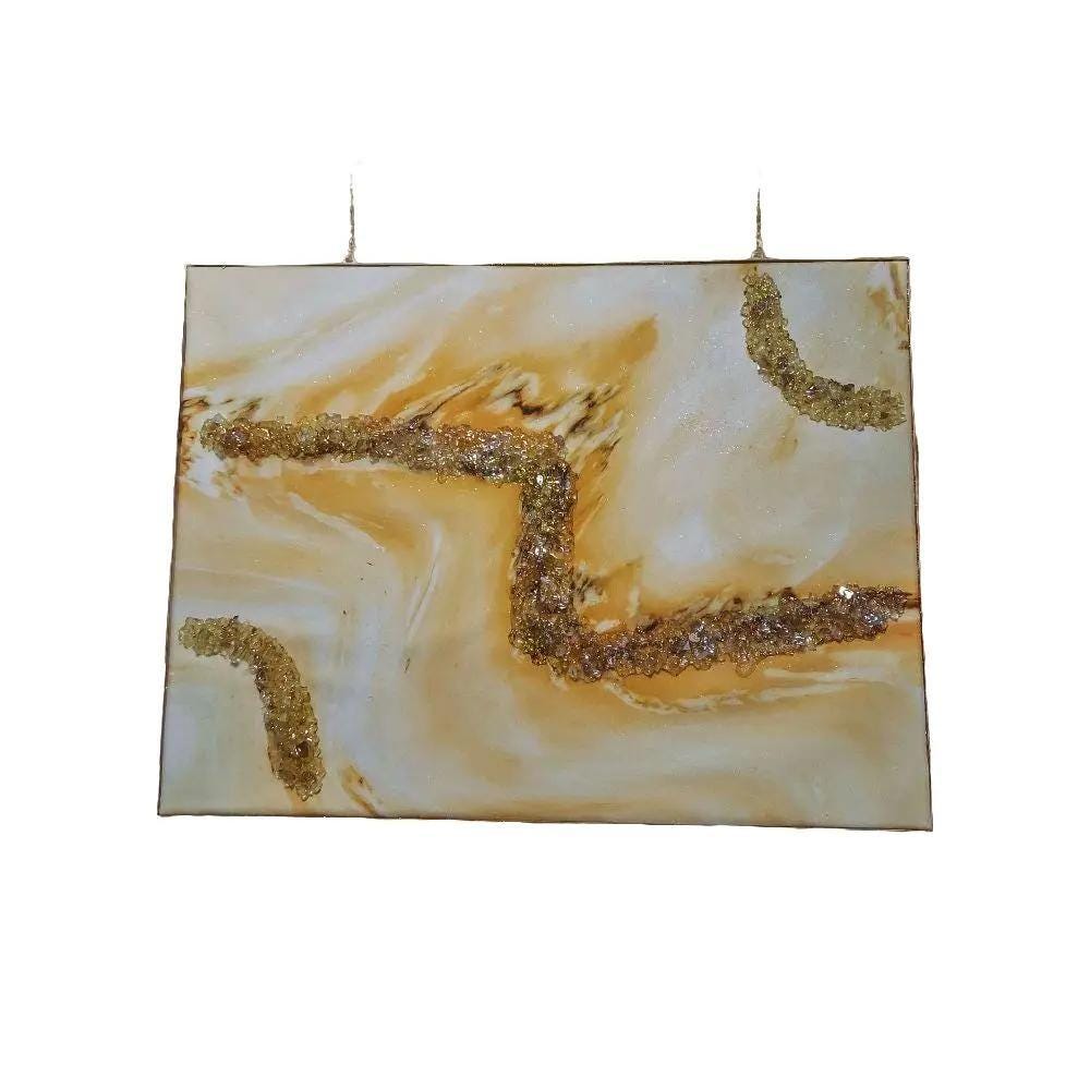 Entrepreneur Artist of 3D elegant unique abstract artwork paintings, hand-designed with crystals encased. Size 18x24