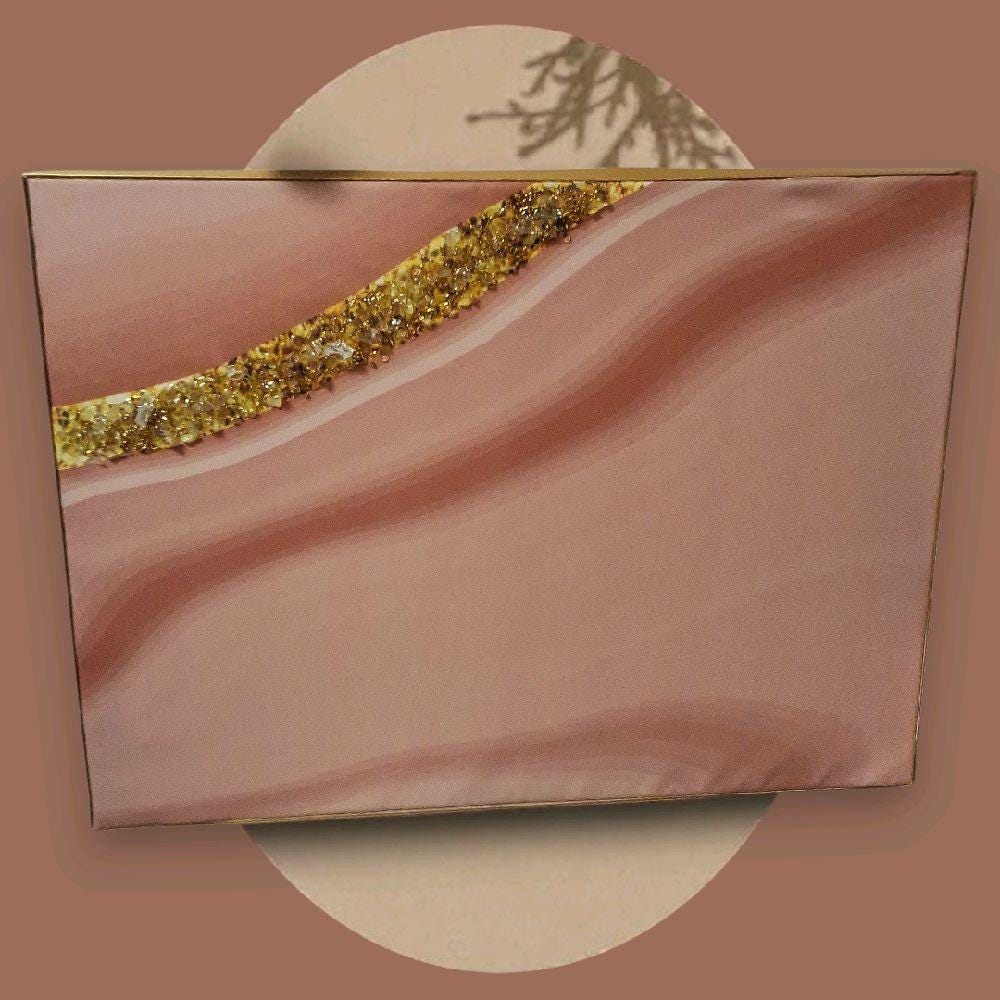 Entrepreneur Artist of 3D elegant unique abstract artwork paintings, hand-designed with crystals encased. Size 18x24