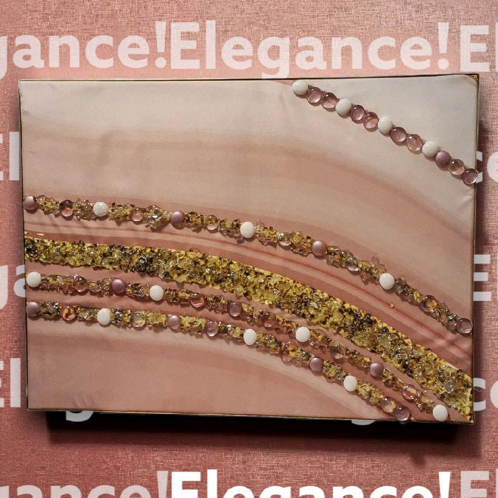 Entrepreneur Artist of 3D elegant unique abstract artwork paintings, hand-designed with crystals encased. Size 18x24
