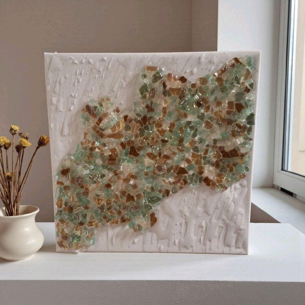 Multi colored Hand-designed 3D elegant crystallized artwork decor collection 10x10 picture. Quality Resin material