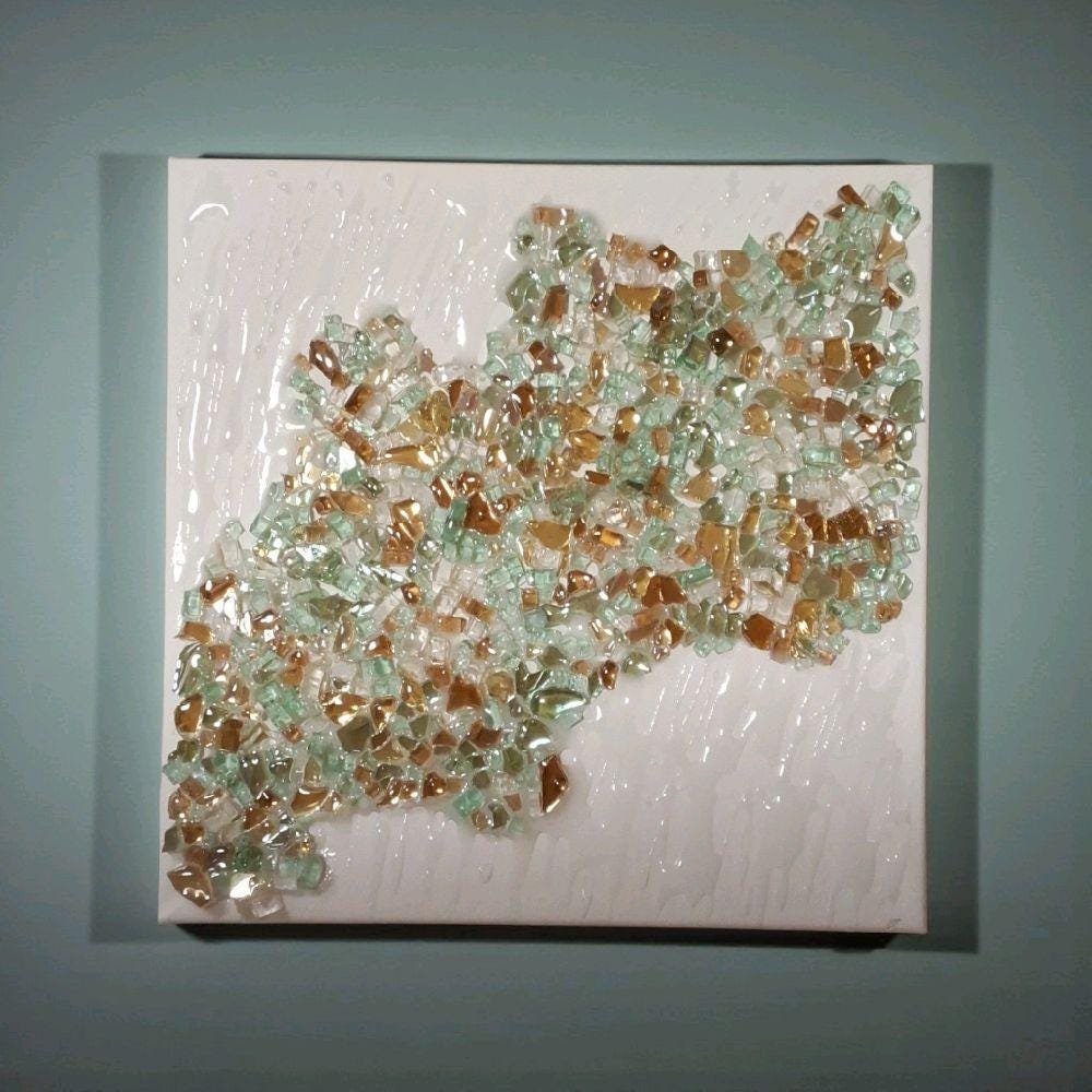 Multi colored Hand-designed 3D elegant crystallized artwork decor collection 10x10 picture. Quality Resin material