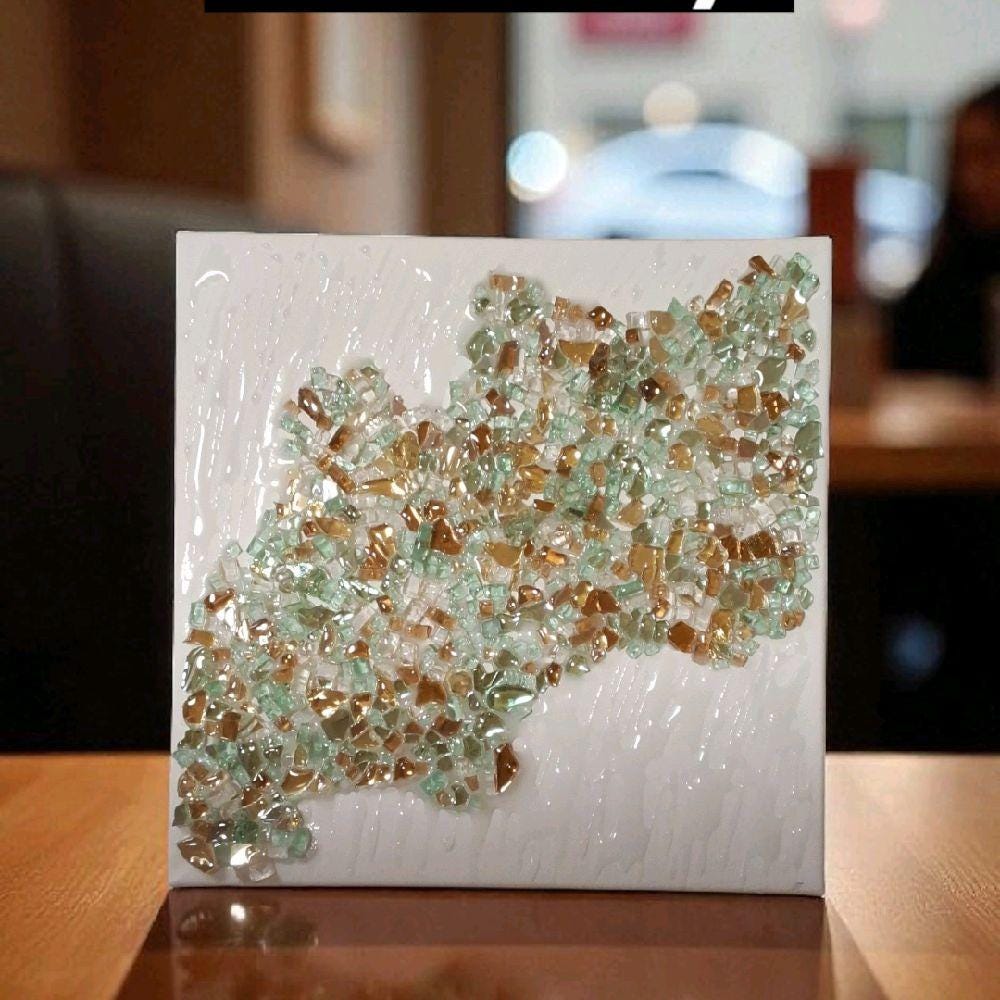 Multi colored Hand-designed 3D elegant crystallized artwork decor collection 10x10 picture. Quality Resin material