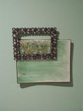 Aqua Green Crystallized 3D Artwork with Gold Frame