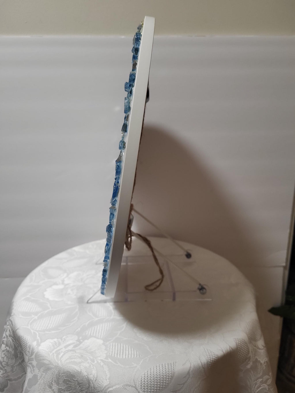 3D Crystallized Decor Table, Elegant Artwork Design