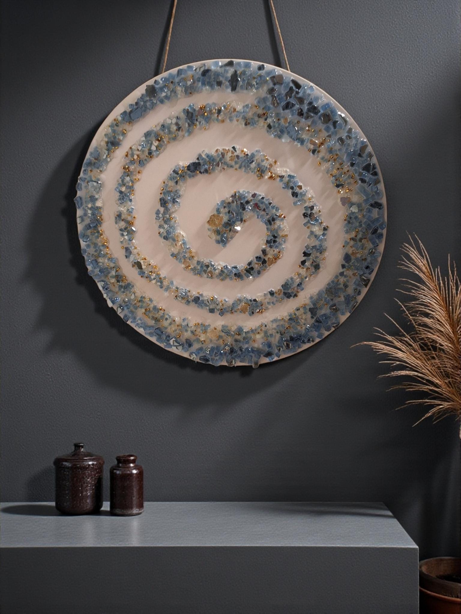 3D Crystallized Decor Table, Elegant Artwork Design