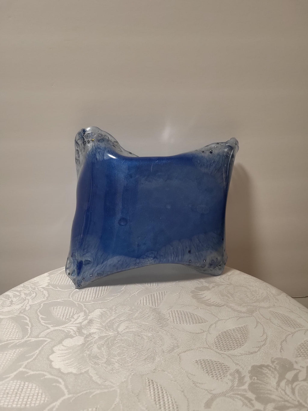 Blue Crystal Resin Decor Bowl - 3D Design Table Display