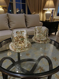 Crystallized Votive Candle Holders: Brown, Gold, Green, Home Decor (Pair)