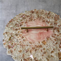 Hand-Designed Rose Pink Crystal Tray – Elegant Home Decor (13x13 inches)