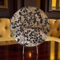 Purple Flower Resin Tray with Gold Crystal Handle, 3D Decor