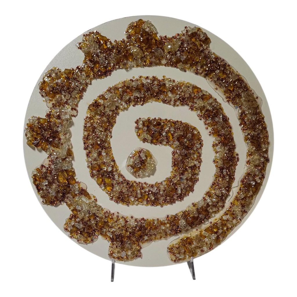 Hand designed 3D Elegant crystallized artwork, exquisite color of amber, Elegantly unique in detail