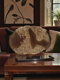 Hand-Designed 3D Crystal Resin Tray - Metallic Brown & Gold Decor
